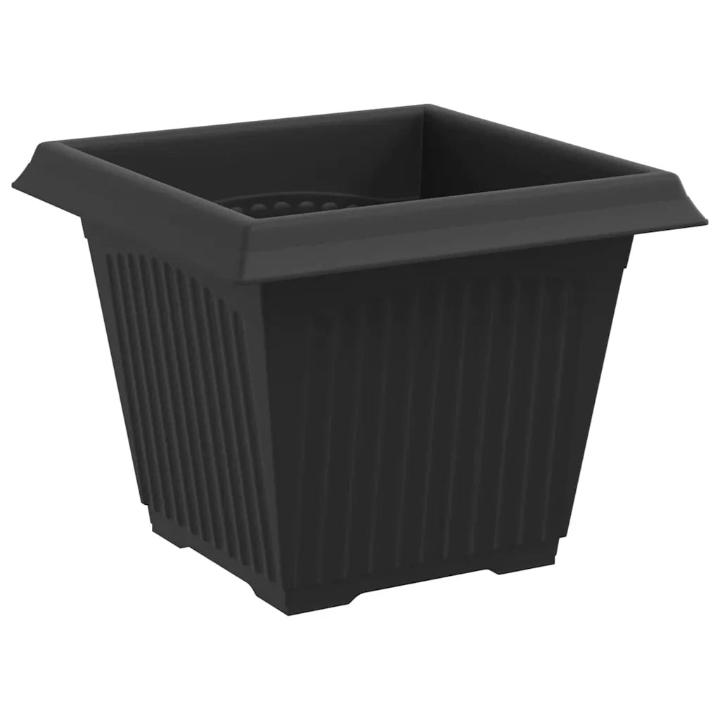Vaso quadrato per fiori 24 pcs Nero 33 x 33 x 26 cm Plastica