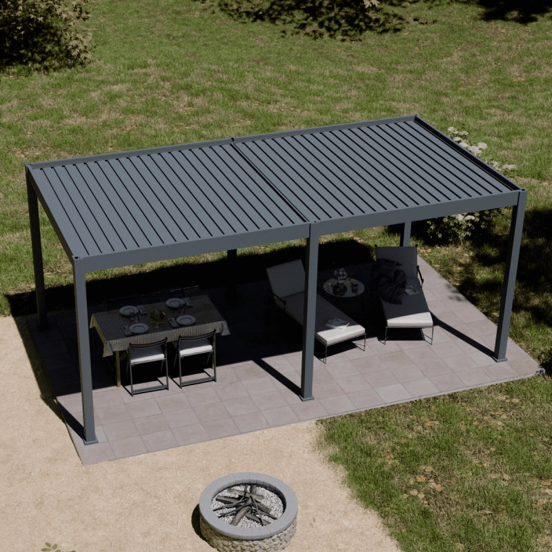 Pergola bioclimatica motorizzata OmbrÃ©a ELMO autoportante 3x6M - Antracite
