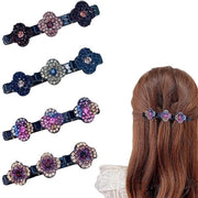 Accessori per Capelli a Fetta di Fieno 4 Pezzi - Spille per Capelli a Fetta di Fieno - Spille per Capelli a Strass - Accessori per Capelli Colorati - Cristalli Luminosi - Disegni Delicati