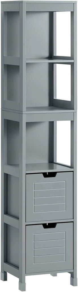 Mobile Bagno Salvaspazio Colonna Armadietto Verticale Slim con Ripiani Regolabili per Bagno Lavanderia Cucina Design Moderno Bianco Anti-Umidità 30x30x144cm FRG126-W
