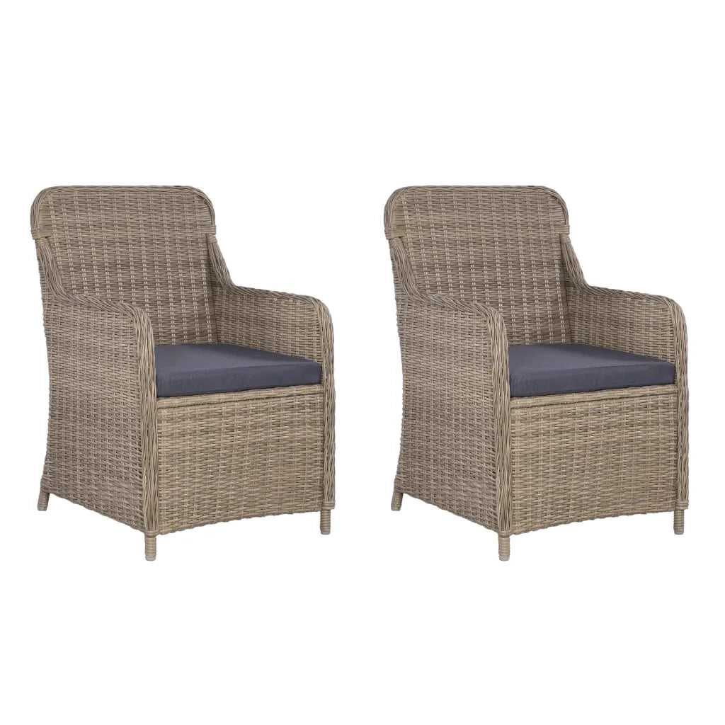 Set da Bistro 3 pz con Cuscini in Polyrattan Marrone 44149