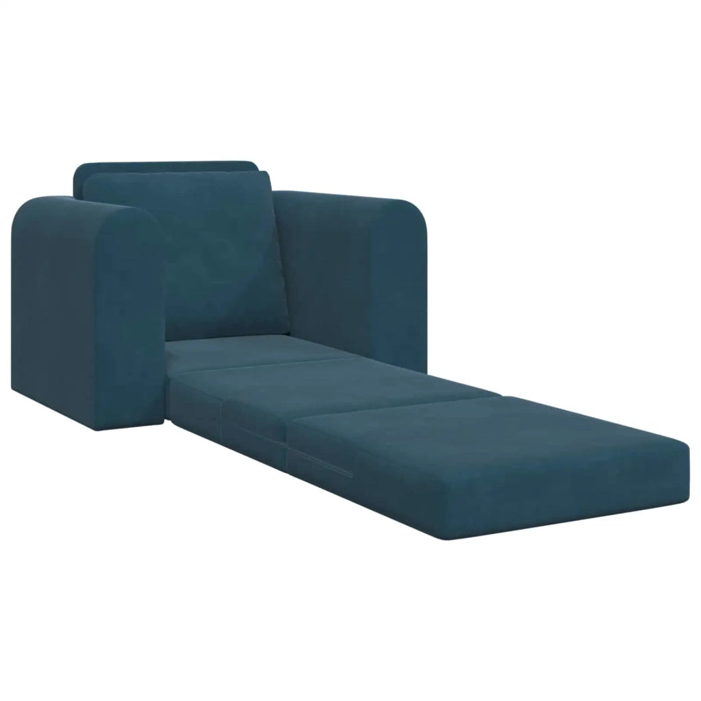 Divano letto | Sof¨¤ letto | Letto singolo Blu 98 x 71 x 83 cm Velluto