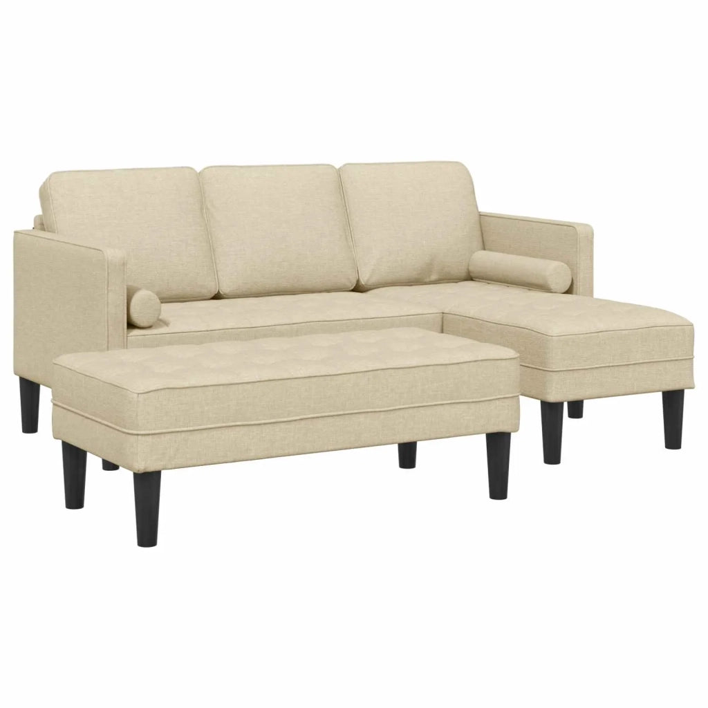 Set di divani 2 pz Crema Poliestere 3329258