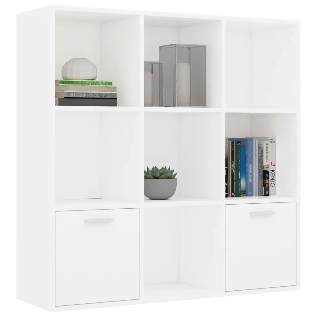 Libreria-Scaffale per Libri-Mobile di Stoccaggio Bianca 98x30x98 cm in Legno Multistrato