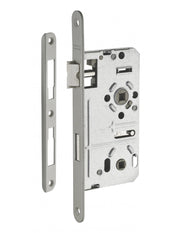 Serratura da incasso per bagno e WC, destra, asse 55mm, estremità  arrotondate - THIRARD
