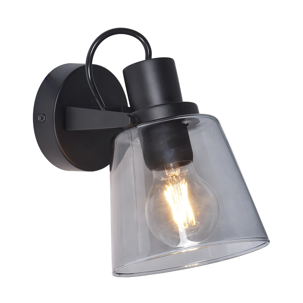 Applique bagno nera vetro fumé GU10 IP44 Badosa Zuma Line