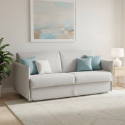 Cecina, Divano Letto 3 Posti Sfoderabile Made in Italy, 200x95 cm Grigio Chiaro