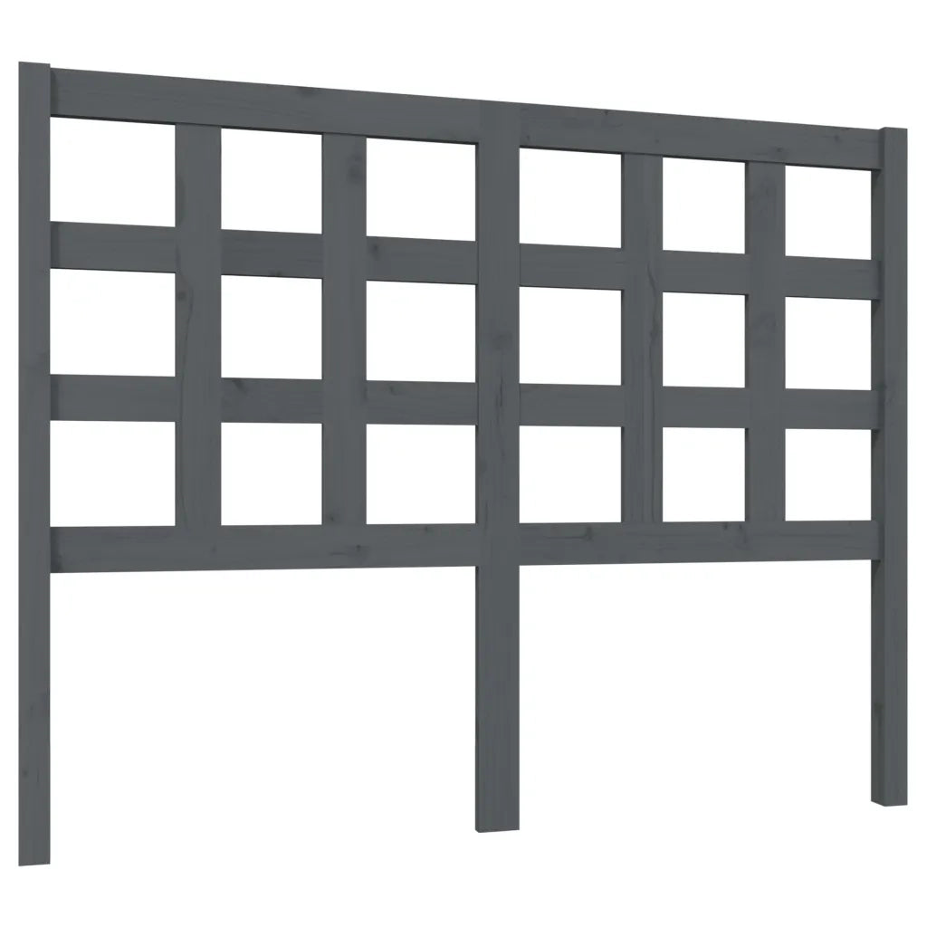 Testiera per Letto Grigia 125,5x4x100 cm Legno Massello di Pino 817882
