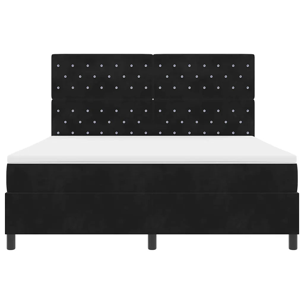 Letto a Sorgente LED con materasso Nero 180 x 200 cm Velluto 3343264
