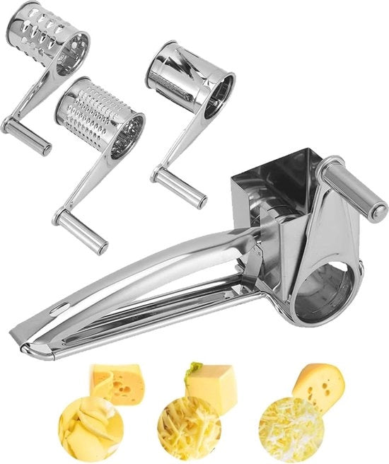 Raspante Manuale Rotante per Formaggi e Verdure - Raspante in Acciaio Inox per Frutta e Verdure