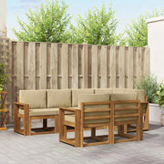 Set di divani da esterno con cuscino 7 pcs Naturale e Beige
