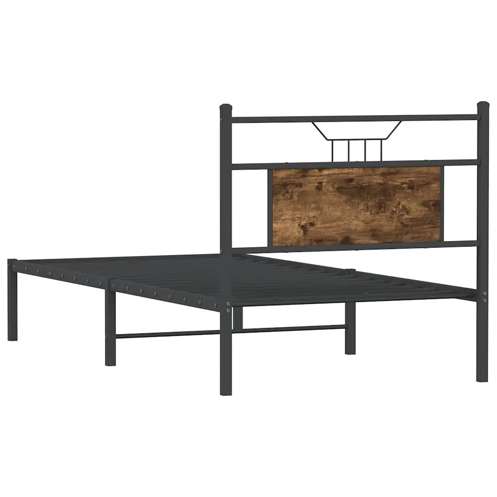Giroletto senza Materasso-Struttura Letto Rovere Fumo 90x190 cm in Truciolato 749884