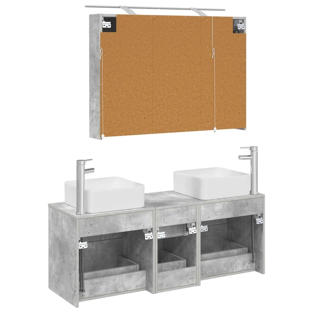 Set di mobili per il bagno 4 pcs Grigio Cemento 3406778