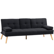 Divano letto ¨C zephmum ¨C 181x77x78 cm, nero, tessuto
