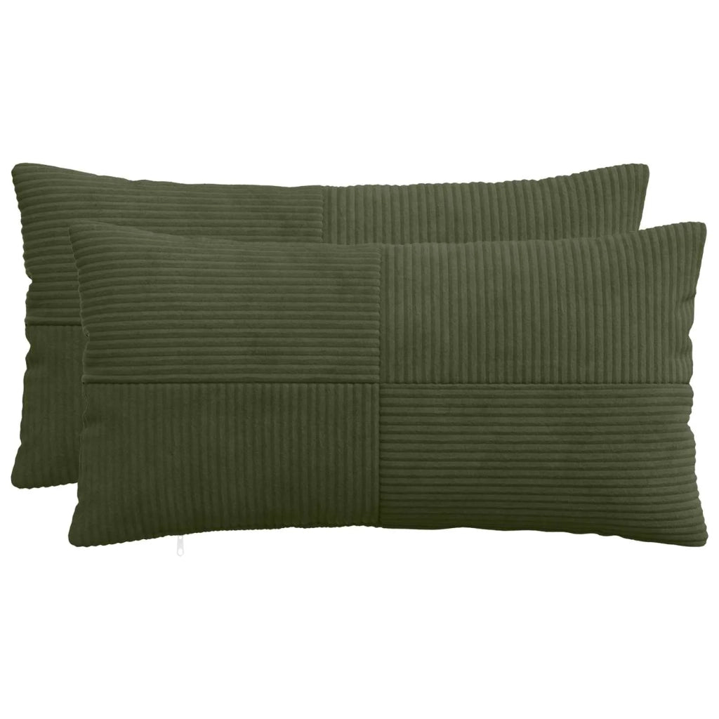 Federa 2 pcs ALMELO Verde 40 x 80 cm corduroy 914635