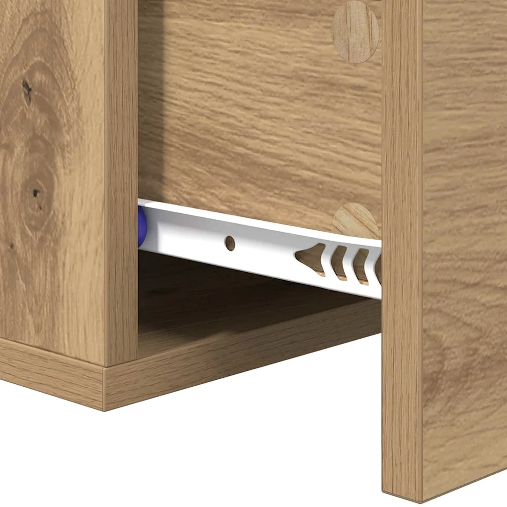 Mobiletto da comodino a parete Rovere artigianale 882336