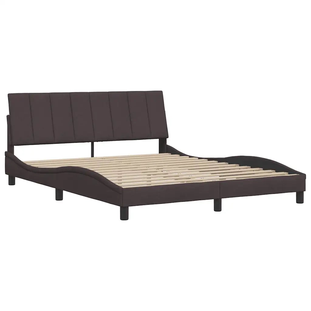 vidaXL Giroletto senza Materasso Marrone Scuro 160x200 cm Tessuto
