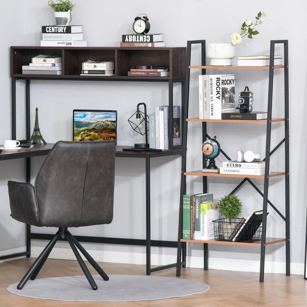 Libreria Scaffale Industriale con 4 Ripiani ¨C zephmum ¨C Marrone 60x35x145 cm