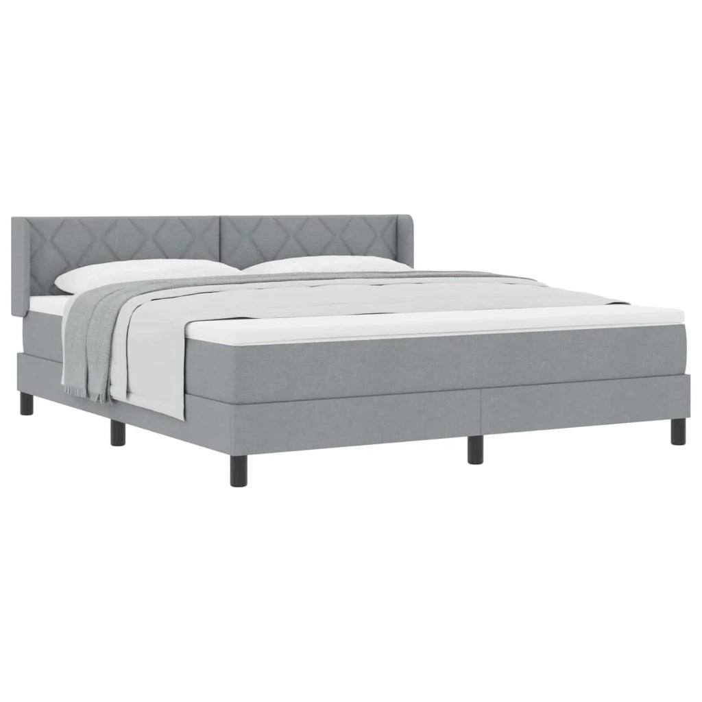 Letto a molle Grigio chiaro 200 x 180 cm Poliestere 3341181