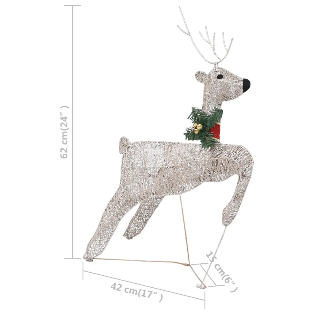 Renne e Slitta Decorazione Natalizia per Esterni 100 LED Oro 329830