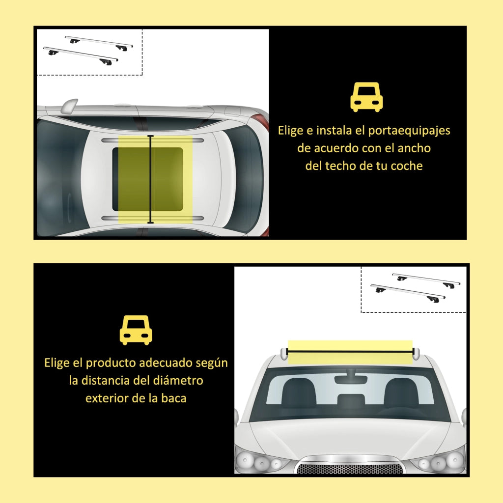 Portapacchi Universale per Auto ¨C Zephmum ¨C Alluminio 135 cm Carg 75 kg