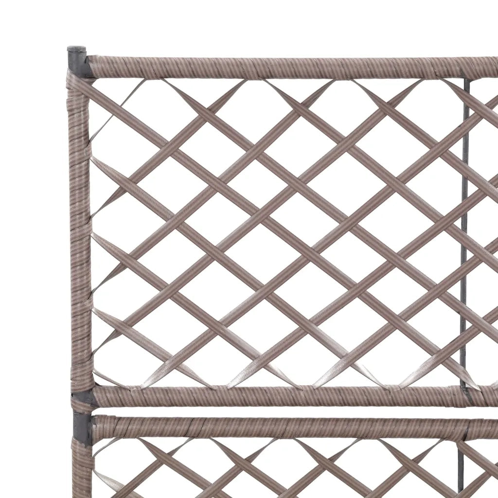 Letto Rialzato Traliccio 2 Vasi 58x30x107 cm Polyrattan Marrone 46937