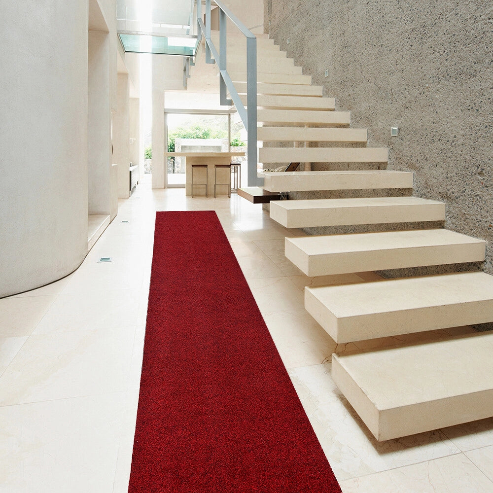 Passatoia 50x280 cm Corridoio Agugliato Moquette Corsia Bordeaux Zerbino Esterno Interno Negozio