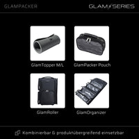 GlamSeries GlamPacker Zaino porta trucchi ergonomico ed espandibile, borsa per il trucco con scomparto con protezione termica, ideale per truccatori e parrucchieri