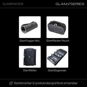 GlamSeries GlamPacker Zaino porta trucchi ergonomico ed espandibile, borsa per il trucco con scomparto con protezione termica, ideale per truccatori e parrucchieri