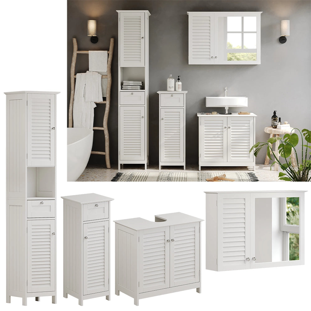 Vicco Set di mobili da bagno Bianco 4 pezzi, opzione 3