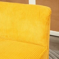Divano Due Posti, Design Scandinavo Elegante, Telaio in Legno Massiccio, fino a 150 kg, 117 x 56,5 x 77 cm, Giallo