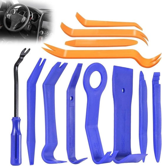 Set di attrezzi per la rimozione di plastica per pannelli di auto - kit di strumenti per la rimozione del pannello porta radio - attrezzo a leva