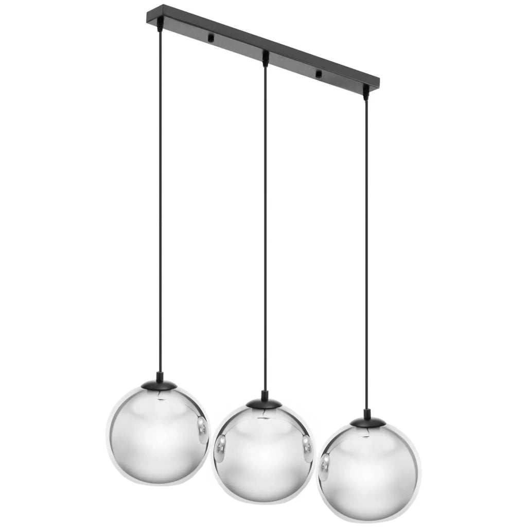Plafoniera con 3 lampadine vetro ferro cromo nero argento 14_0009521