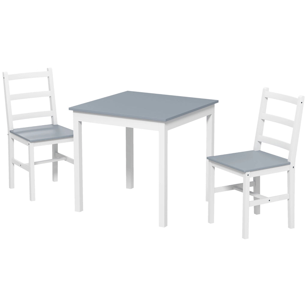 Set tavolo da pranzo per 2 persone con sedie ¨C Xylo ¨C legno pino bianco grigio