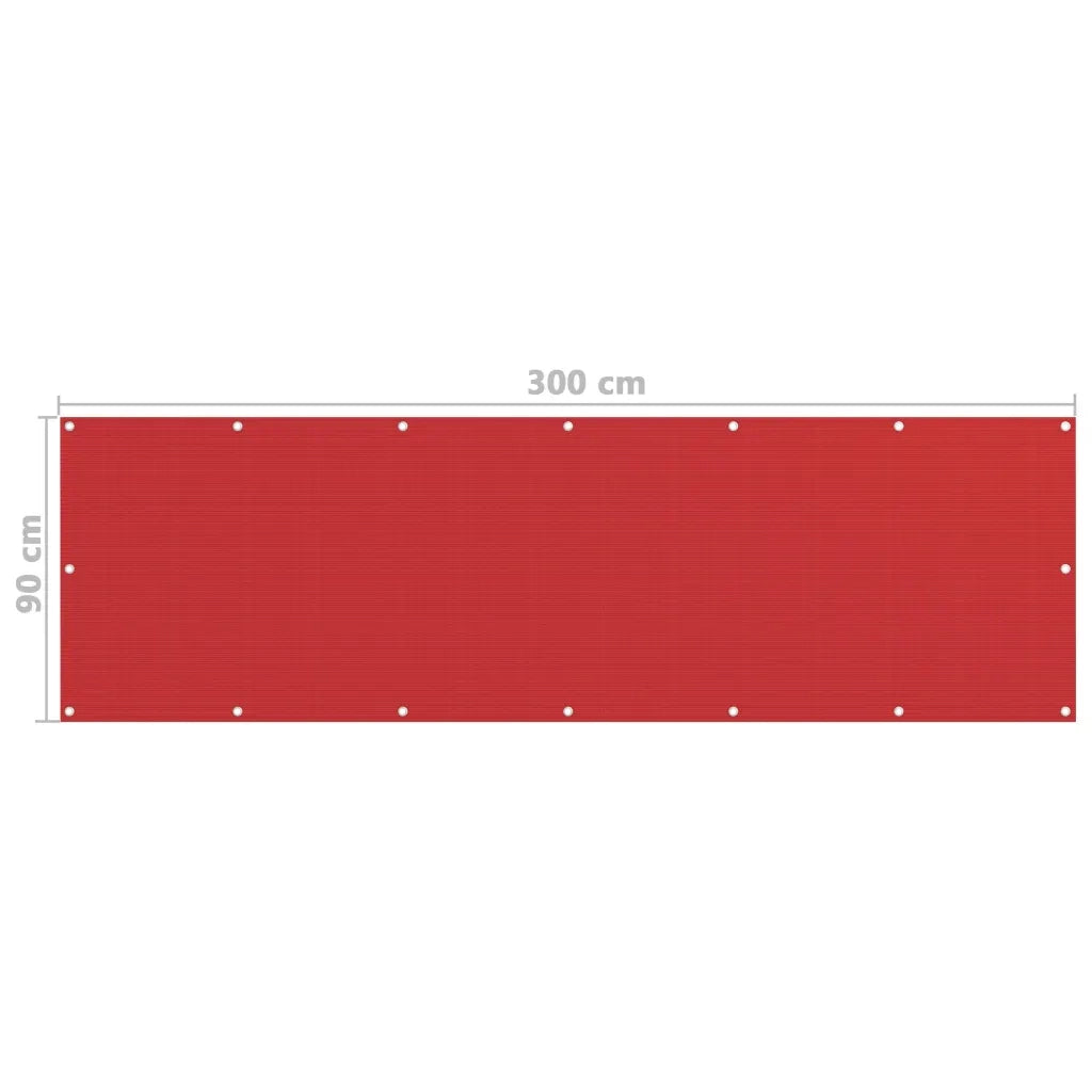 Schermo Frangivista per Balcone Rosso 90x300 cm in HDPE cod mxl 21019