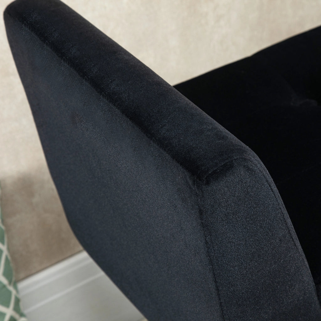 Panca contenitore elegante con seduta imbottita e interno capiente, gambe in legno di caucciù, poliestere, nero