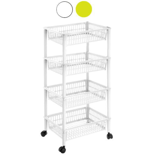 Tontarelli Carrello 4 Cestini Mito Lime 40x29x91cm