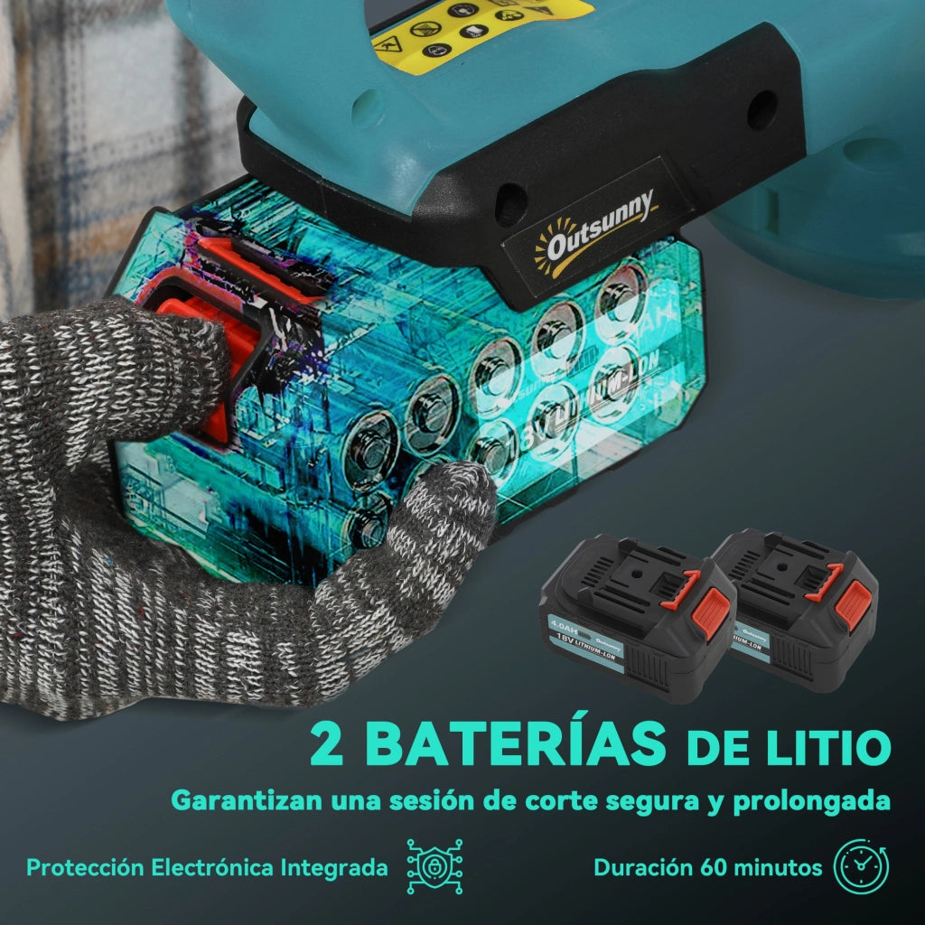 Tagliasiepi a Batteria 18V ¨C zephmum ¨C Blu con 2 Batterie da 4000mAh e Lama 51 cm