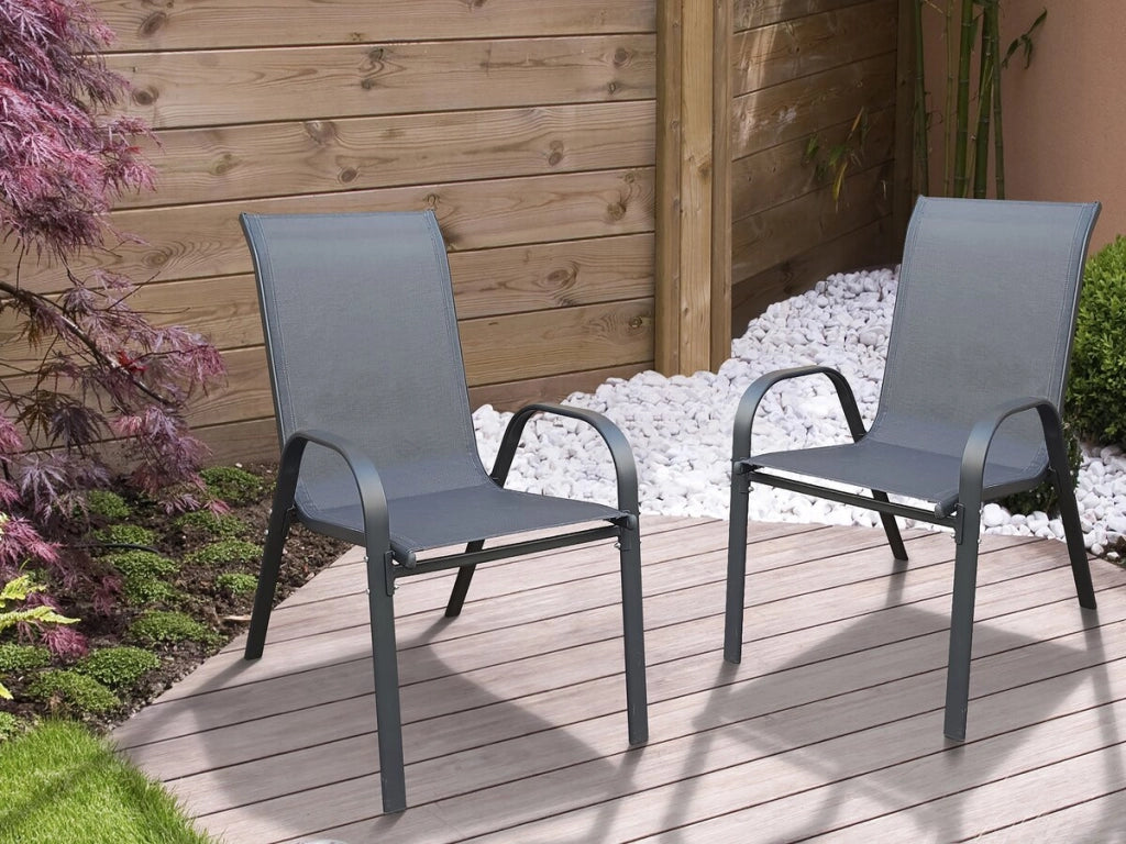 Sedia da giardino in textilene "Cordoba" - Phoenix - Set di 2 - Antracite