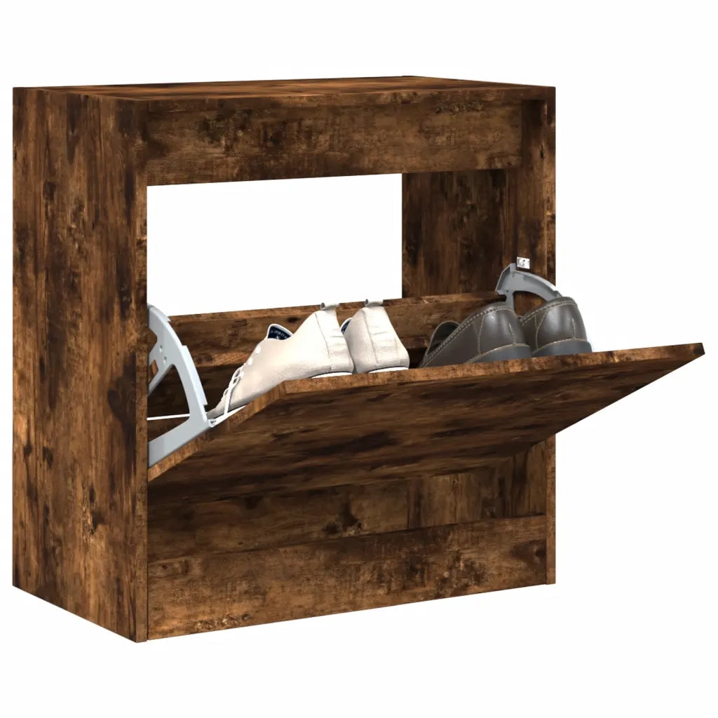 Scarpiera | Mobile per scarpe Rovere Fumo 60x34x63,5 cm in Legno Multistrato