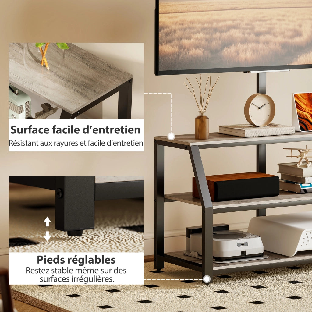Mobile TV con supporto ¨C Xylo ¨C fino 72 pollici, 2 ripiani, 110x43x150cm, grigio