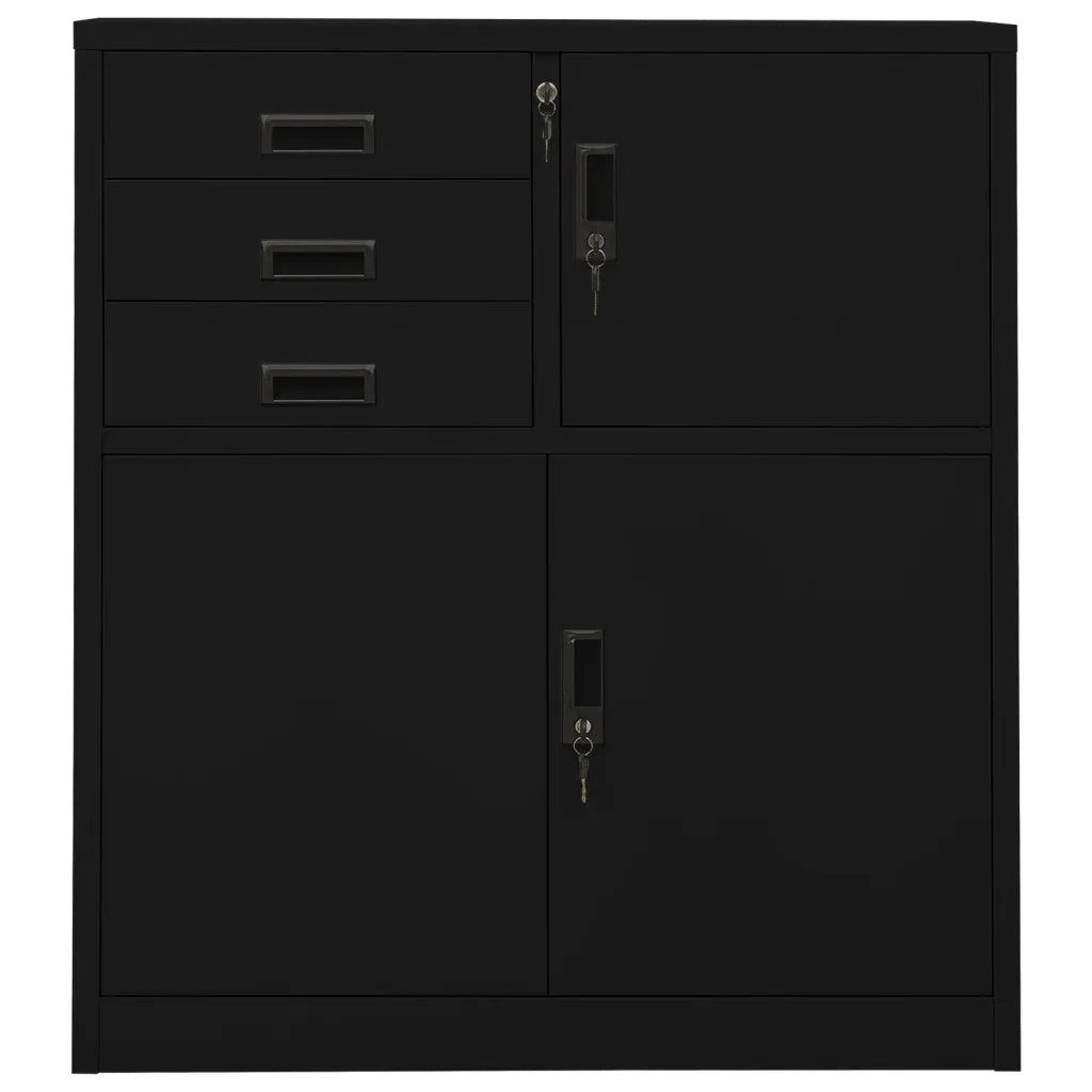 Armadio per Ufficio Nero 90x40x102 cm in Acciaio cod mxl 50144