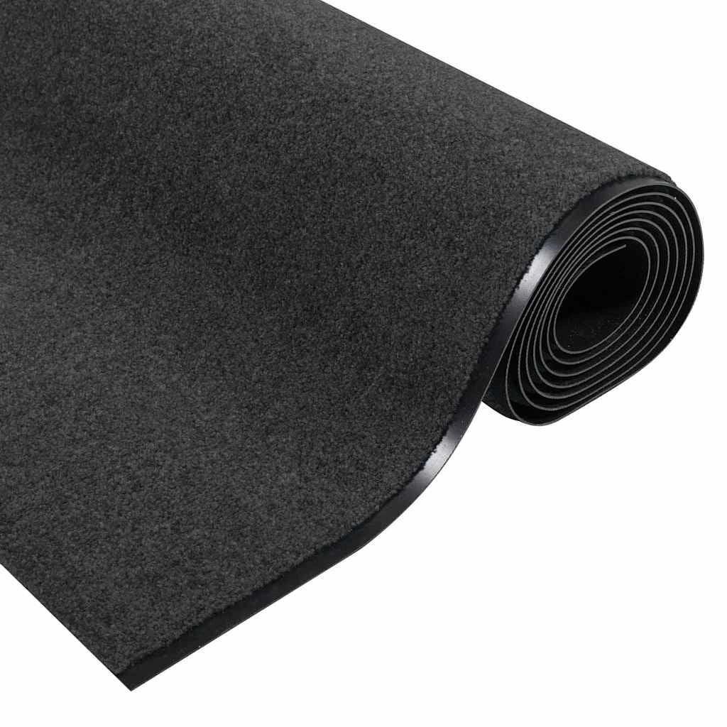 Zerbino d'ingresso moderno rettangolare 120 x 400 cm design ecologico base antiscivolo in poliammide nero 02_0057971