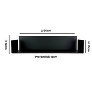 ZOI LINE180 Mensola 50 cm in Acciaio Verniciato 1,5 mm con Schiena 12 cm – Ripiano da Parete Moderno per Cucina, Bagno, Ingresso e Soggiorno Colore Mensole: Giallo