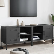 Mobili TV 2pz-Set di 2 Credenza per TV Neri 68x39x50,5 cm in Acciaio 439282