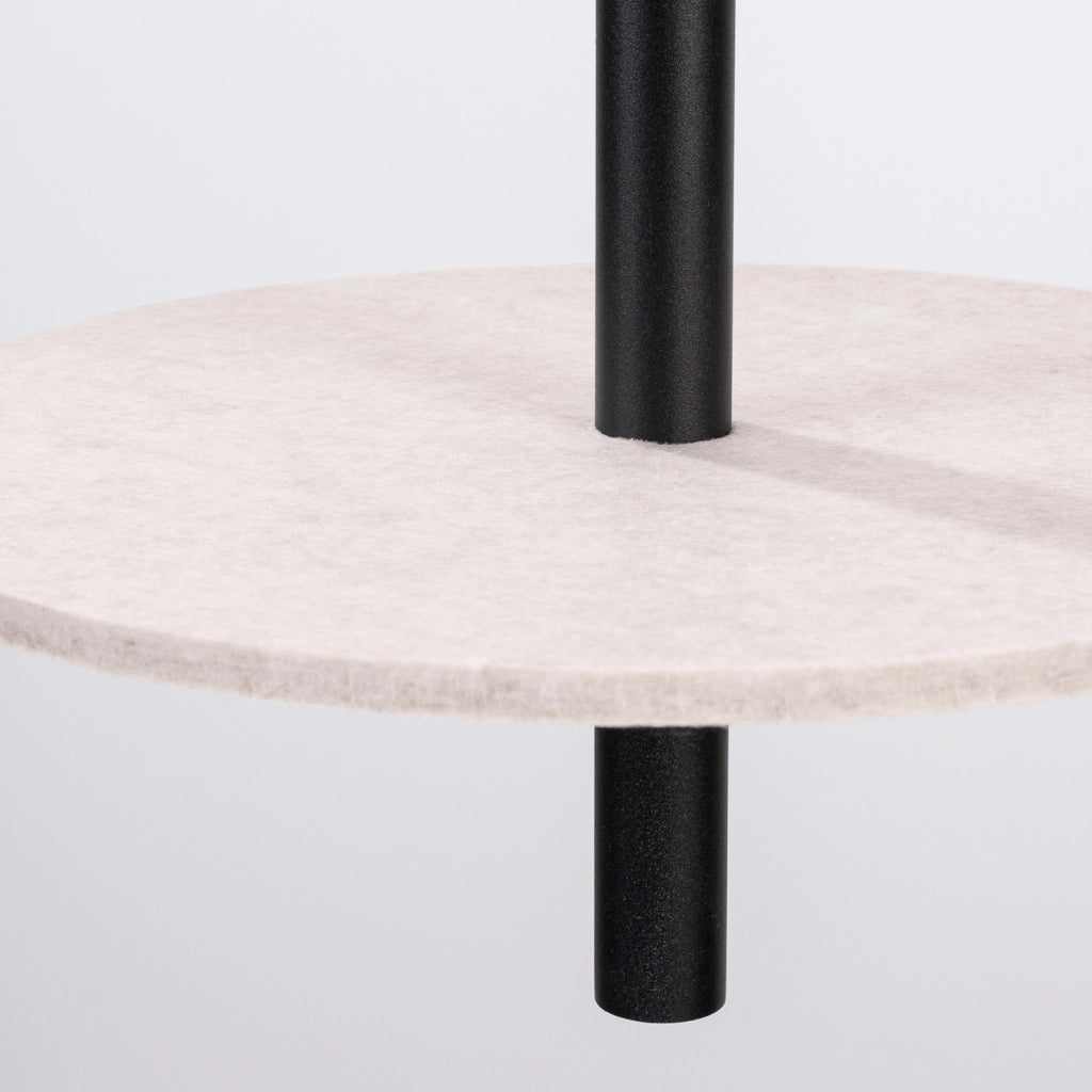 Sospensione TESSIO nera con disco in feltro beige G9
