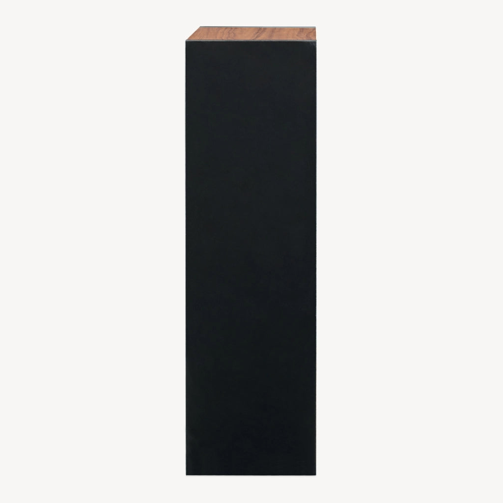 Scaffale da Terra Trond Libreria a 3 Scomparti Aperti 80 x 30 x 23 cm - Nero/Effetto Noce [en.casa]