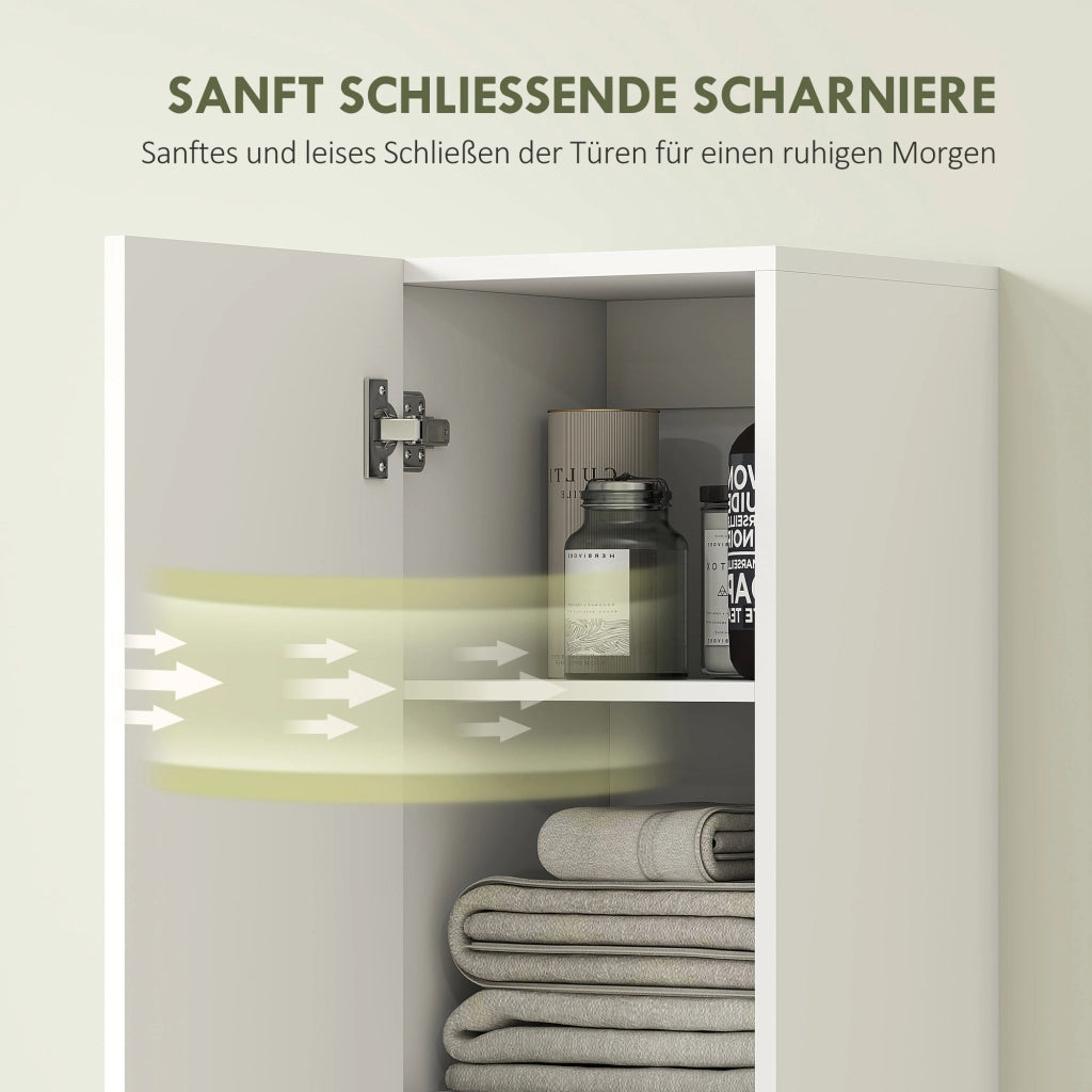 Armadietto da Bagno ¨C Zephmum ¨C Bianco 6 Ripiani MDF