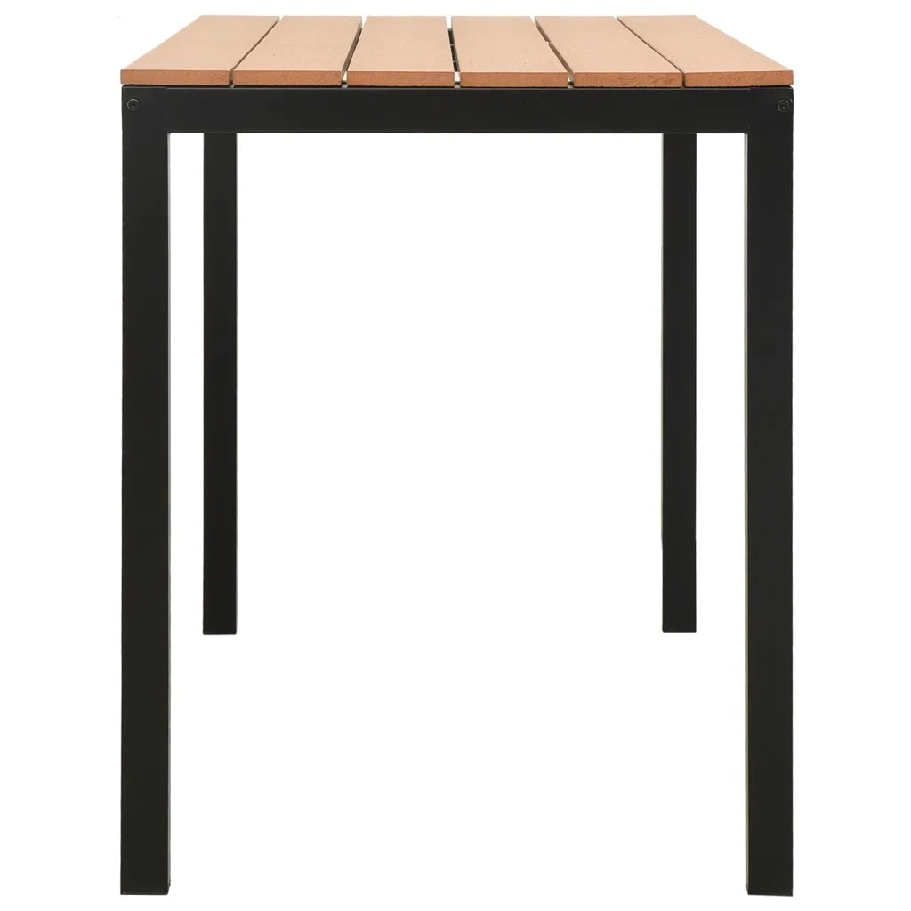 Set da Pranzo da Giardino 3 pz in Acciaio e WPC Marrone e Nero 317140