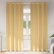 Tende Blackout con Anelli 2 pz Beige 225 x 140 cm Poliestere 4107315